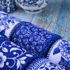 30 Yards Christmas White and Blue Wired Edge Ribbon Chinoiserie Ribbon Floral Bird Ribbon Fabric Ribbons for Crafts Wedding Wreath Bow Wrapping 2.52 Inches by 5 Yards
