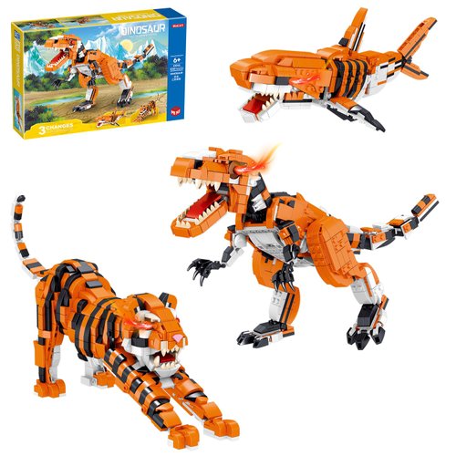 WINGIFT 1030 Piece STEM Building Toys-3in1 Mini Transforming Toy Building Set with Dinosaur/Tiger/Shark Building Kit, Educational Toy for Kids 6-12, Christmas Birthday Gifts for Girls Boys Ages 8-14+