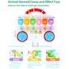 Interactive Pop Up Animal Toys, Cause and Effect Toys for 1 Year Old Boy Girl Birthday Gift, Baby Musical Toys with Music & Light for Toddlers, Early Educational Montessori Animal Learning Toys (Red)