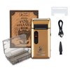 Styleader Retro Electric Razors for Men with Beard Trimmer, Rechargeable Mens Gold Foil Shavers, Strong Power (Gold)