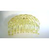 Generic Transparent iridescent clear diamond cut design double grip acrylic hair claw (Primary color: Gray), 1 Count (Pack of 1)