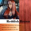 ijoy Reddish Brown Lace Front Wigs Human Hair Pre Plucked 13x4 Copper Brown Straight Lace Front Wigs Human Hair 180 Density Glueless Wigs Human Hair with Baby Hair For Women 14 Inch