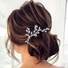 Easedaily Rhinestone Bride Wedding Hair Comb Silver Crystal Bridal Hair Pieces Hair Accessories for Women and Girls (Pack of 2)