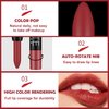 AWCCXMYM 3 Colors Matte Lipstick Set Nude Lip Stick Long Lasting Waterproof Velvet Rotating Lip Crayon Professional Lip Gloss Makeup Set -Set B
