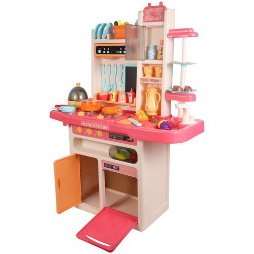 Modern Kitchen Playset with Steam, Water, Music, Lights & Sound 65-Piece Interactive Cooking Toy for Kids, Role Play Parent-Child Bonding with Realistic Features