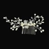 Flower Crystal Bride Wedding Hair Comb with Pearl Rhinestone Hair Accessories Bridal Side Combs Headpiece for Women (Silver)