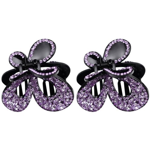 FOMIYES 2pcs Hairpin Hair Jewels for Women Butterfly Jaw Barrettes Hair Jaw Clip Barrettes for Girls Sparkle Hair Tiara Rhinestone Hair Claw Clip Rhinestones Scratch Purple Woman Acrylic
