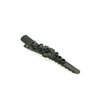 Small tiny black metal filigree hair pin alligator clip barrette for fine thin (Clip quantity: 2 clips, Pattern: 2.4 inches)