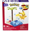 MEGA Pokemon Action Figure Building Toys Set, Pikachu's Beach Splash with 79 Pieces, 1 Poseable Character, Gift Idea for Kids
