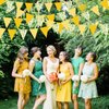 44 Ft Lemon Party Decorations Yellow Plaid Floral Lemon Banner Bunting Hanging Paper Triangle Garland Streamer for Wedding Bridal Shower Engagement Bachelorette Baby Shower Birthday Party Supplies