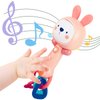 WHNKFB Baby Musical Rattles 0-6-12 Months, Baby Teething Toys with Music and Light, Infant Educational Learning Toys, Teethers for Newborn Baby Boy Girl Gifts (Rabbit)
