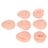 Soft Silicone Flexible Model Body Part Displays Set, Silicone Tongue Mouth Nose Eye Navel Ear Model for Piercing Practice and Jewelry Display Acupuncture Teaching Tool, Education (Light Skin Colour)