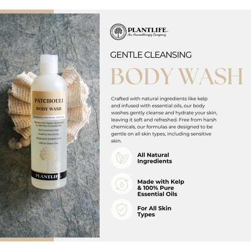 Plantlife Vanilla Orange Body Wash - GMO and Gluten Free Gentle and Moisturizing Body Wash That Contains Only Ingredients Straight from Nature - Made in the USA 14 oz