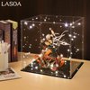 LASOA Acrylic Display Case for Collectibles, Alternative Glass Display Box with Black Base and Lid, Self-Assembly Clear Storage Showcase for Figurine Memorabilia (4x4x4inch;10x10x10cm)