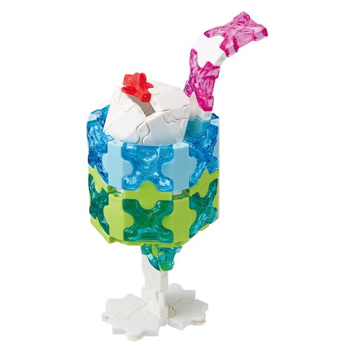 LaQ Sweet Collection Melon SODA Float | 125 + 24 Pieces | 12 Models | Age 5+ | Creative, Educational Construction Toy Block | Made in Japan