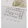 Staligue 18 Pairs Surgical Steel Earrings for Sensitive Ears Opal Pearl CZ Hypoallergenic Flat Back Stud Earrings for Women Men 20G Flower Back Cartilage Earrings Piercing Jewelry (Silver)
