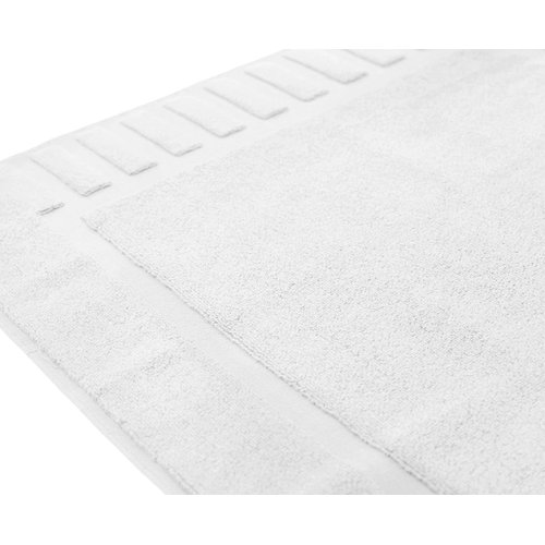 White Classic Luxury Bath Mat Floor Towel Set - Absorbent Cotton Hotel Spa Shower/Bathtub Mats [Not a Bathroom Rug] 22"x34" | 2 Pack | White