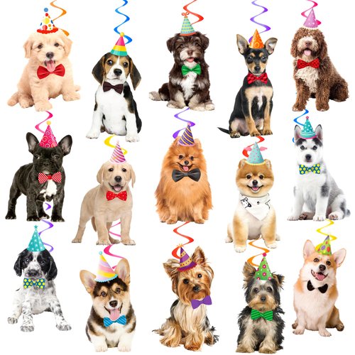 Dog Hanging Swirls Decorations Dog Themed Birthday Party Supplies 20pcs Puppy Hanging Swirls Ceiling Streamers Decorations for Kids Birthday Baby Puppy Pet Dog Birthday Party Favors Supplies