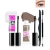 Eyebrow Gel Set with Brow Tool-Waterproof Taupe Tinted Eye Brow Gel & Clear Brow Setting Glue,Longlasting Brow Tinting Gel Brow Filler for Eyebrows,Thanksgiving Eyebrow Makeup Gift Kit for Women-01+02