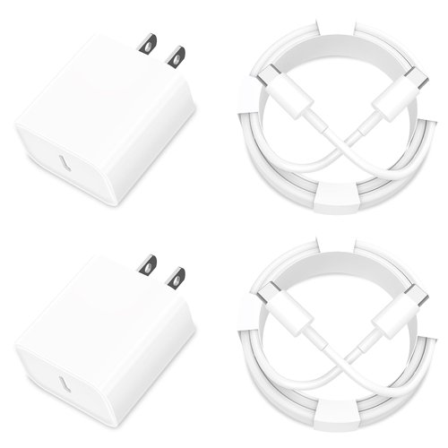 【Apple MFi Certified】iPhone 16 Fast Charger, Kindtoy 2Pack PD 20W USB-C Power Wall Charger Type-C Fast Charging with 6FT Type-C Cable for iPhone 16 Pro/16 Pro Max/15/15 Pro/iPad Pro/Air/Mini/iPad 10th