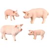 BLAPNK 4 Pcs Realistic Farm Pig Animals Model Figure Toy Set, Barn Farm Pig Family Figurines Collection Playset Preschool Science Educational Learn Cognitive Props