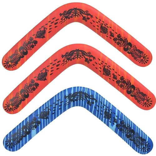 YOFOBU 3 Pack Australian Boomerang Pro Sports Boomerang Outdoor Sports Throw Catch Toy Flying Toy, Color Random