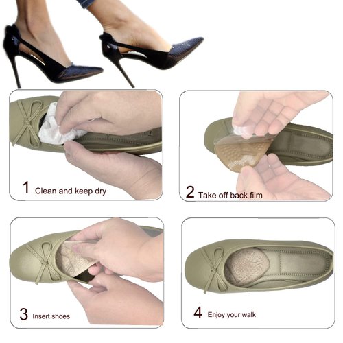 Metatarsal Pads-Ball of Foot Cushions for Women- Soft Gel Insole- - Shoe Inserts - Foot Pain Relief Forefoot Cushion (beige-2pairs)