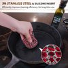 2pack Cast Iron Scrubber Chain Mail Scrubber 316 Chainmail Scrubber for Cast Iron Pan, Silicone Insert Cast Iron Cleaner, 2pcs Cast Iron Cleaning Tools, Metal Scrub Brush Scrubber to Clean Skillet