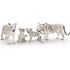 Gemini&Genius White Tiger Family Set Realistic Animal Figurines with Cub, Safari Animals Family Playset Figures, Educational Wildlife World Models, Cake Toppers Christmas Birthday Gift for Kids