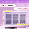 ALICE Natural Lash Clusters Kit Wispy Lash Extension Kit Thin Band Cluster Eyelash Extension Kit 270pcs C Curl 10-14mm Individual Lashes with Lash Glue Bond and Seal Self Application at Home