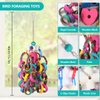 lovyoCoCo Bird Toys Conure Toys,Bird Parrot Foraging Shredder 24 Pcs Colorful Bagel Chewy Rings for Small Parrots Parakeets Conures Cockatiels Love Bird Cage Accessies (W)