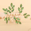 BERYUAN Crystal Rhinestone Hair Comb Rhinestone Pearls Headpiece Teardrop Rhinestone Wedding Hair Accessories for Women (green)