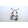 Generic Clear transparent gray and gold rectangle square knot hair claw clip