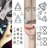 Oottati 30 Sheets Small Cute Temporary Tattoos Kit - Black Foot Print Camera Elephant Star Diamond Cross Bird Cat for Kids Women Men