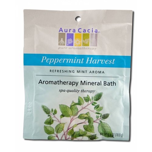 Aura Cacia Refreshing Peppermint Mineral Bath Packet, 2.5-Ounces Packet (Pack of 3)