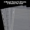 Stamp Collection Inserts - Collector Stamp Album 12 Sheets with 4 Mixed Sizes Single Side for Stamp Collection Binder Kit IS02MX112