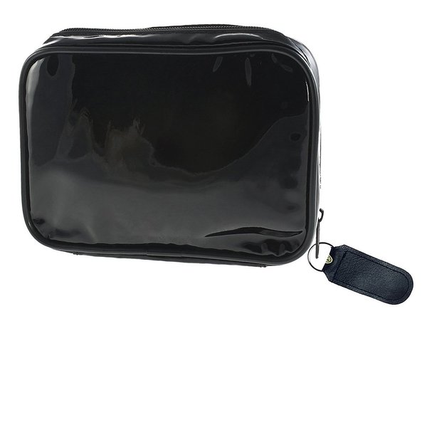 Tom David Lewis Compact Multi-Purpose Organizer Zipper Pouch Purse with Leatherette Key Fob - Versatile Cosmetic Bag, Makeup Bag, Vanity Bag, and Travel Toiletry Bag for All Your Essentials