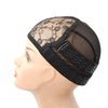 1 Pc Black Lace Mesh Weaving Wig Cap Silicone Grip Elastic Band Wig Cap with Removable Adjustable Silicone Nonslip Wig Band for Making Wig Keeping Wig in Place