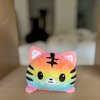 TeeTurtle - The Original Reversible Tiger Plushie - Pride - Orange + Rainbow - Cute Sensory Fidget Stuffed Animals That Show Your Mood!