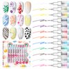 SAVILAND Nail Art Pens Set: 12 Colors 0.5MM 3D Nail Polish Pens Quick Drying Acrylic Paint Nail Art Markers Nail Point Graffiti Dotting Tools Drawing Painting Liner Nail Art Design Pens Home DIY