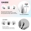GAQQI Wispy Lash Clusters 10-14mm Natural Cluster Lashes 120pcs, Upgrade 0.02mm Super Thin Fiber Velvet Eyelash Clusters C Curl Individual Lashes, DIY Cluster Eyelash Extensions at Home (Crown）