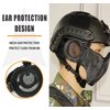 AOUTACC Airsoft Protective Gear Set, Half Face Mesh Mask with Ear Protection and Tactical Goggles for Adult Men Women BBS Paintball Shooting CS Survival Games Cosplay (Black)
