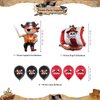 Chilfamy Pirate Party Decorations, Pirate Theme Party Supplies with Happy Birthday Banner, Pirate Garland Signs, Cake Toppers, Pirate Captain Ship Balloons Set for Adults Kids Pirate Party Favors