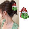 Christmas Hair Claw Clips for Women, Green Christmas Hair Clips Cute Xmas Hat Design Holiday Acrylic Hair Clamp Clips Nonslip Hair Barrette Clips Xmas Hair Accessories Cute Styling Jaw Clips 1Pcs
