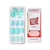 KISS imPRESS No Glue Mani Press On Nails, Design, 'Rain Check', Blue, Short Size, Squoval Shape, Includes 30 Nails, Prep Pad, Instructions Sheet, 1 Manicure Stick, 1 Mini File