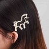 YienDoo Unicorns Hair Clips Barrette Gold Cute Pony Hairpins White Border Barrette Fashion Hollow Headpieces Geometric Metal Head Clip Bobby Pin Ponytail Holder Hair Accessories for Women Girls