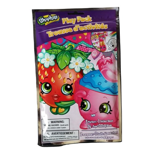 Shopkin's Themed Set with Play Pack &Strawberry Scented Kids Color-Twist Bath Bomb