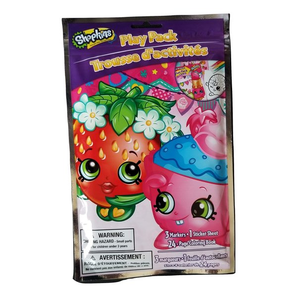 Shopkin's Themed Set with Play Pack &Strawberry Scented Kids Color-Twist Bath Bomb