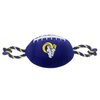 Pets First NFL Los Angeles Rams Football Dog Toy, Tough Quality Nylon Materials, Strong Pull Ropes, Inner Squeaker, NFL Team Color