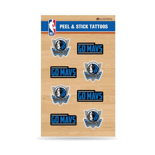 Rico Industries NBA Basketball Dallas Mavericks Peel & Stick Temporary Tattoos - Eye Black - Game Day Approved!